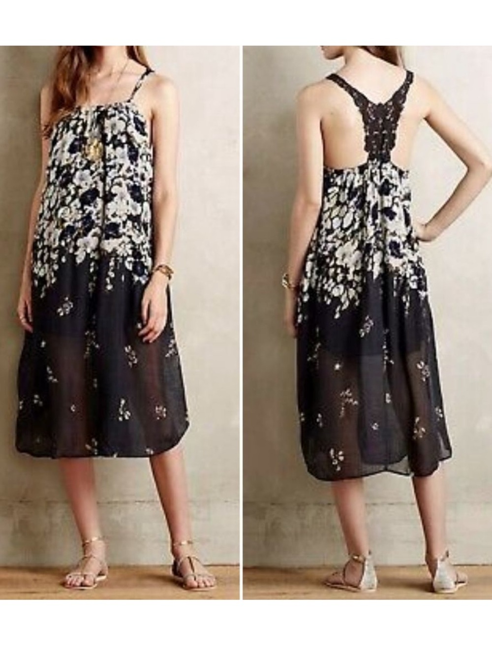 Anthropologie LILKA Verano Floral Midi Dress XS